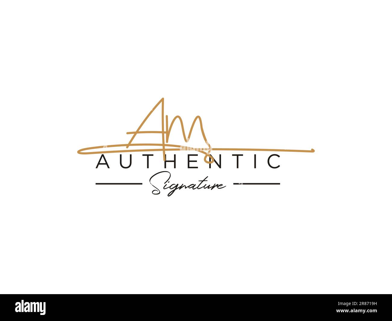 VETTORE modello logo firma AM. Illustrazione Vettoriale