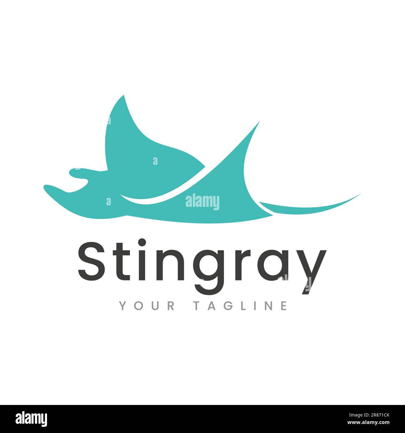 Illustrazione del logo Stingray Design modello vettoriale l'immagine della silhouette Stingray può essere utilizzata per il logo di un ristorante Illustrazione Vettoriale