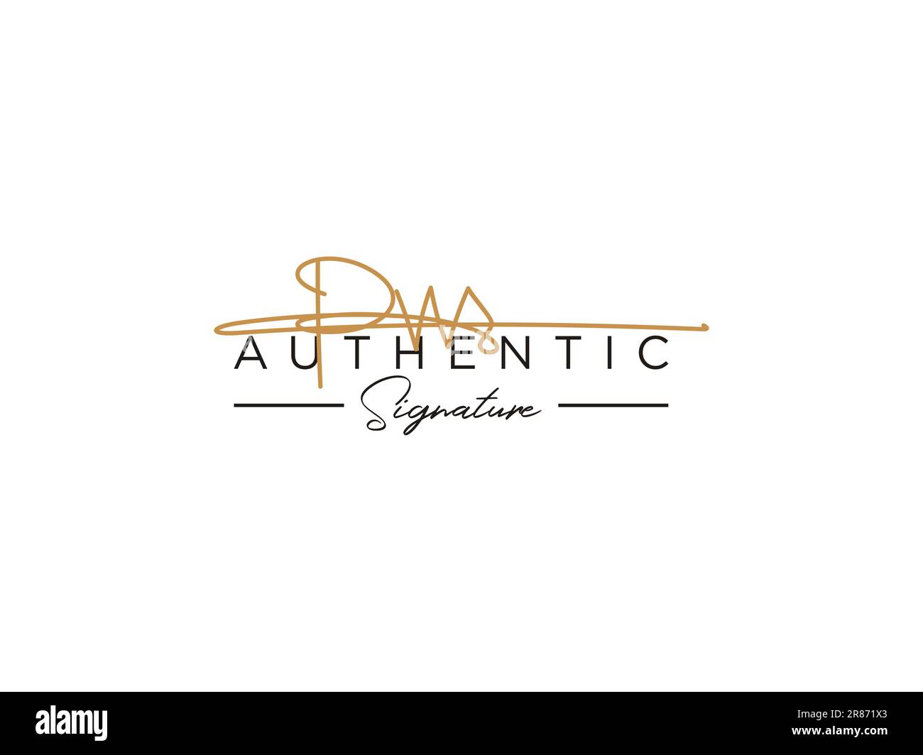 Vettore modello logo firma PW. Illustrazione Vettoriale