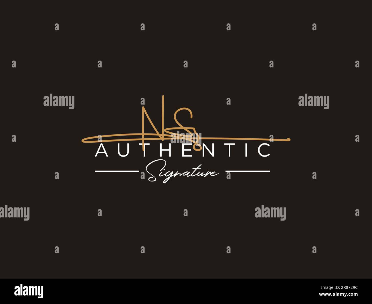 Vettore modello logo firma NS. Illustrazione Vettoriale