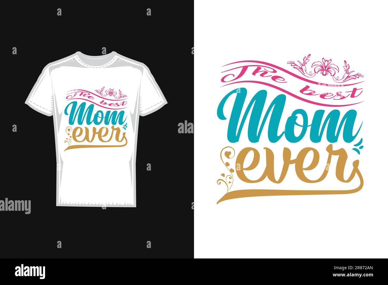 La migliore mamma di sempre cita il design tipografico della t-shirt per la festa della mamma, il design della t-shirt della mamma. Illustrazione Vettoriale