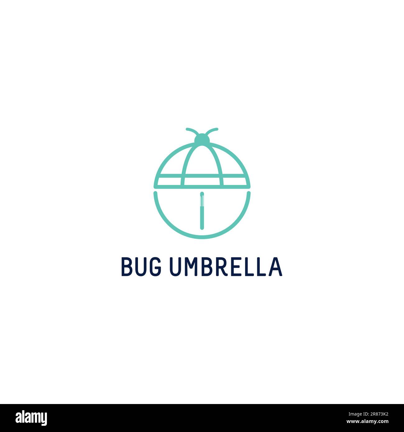 Bug Logo Ombrella. Design con logo di animali. Icona bug Illustrazione Vettoriale