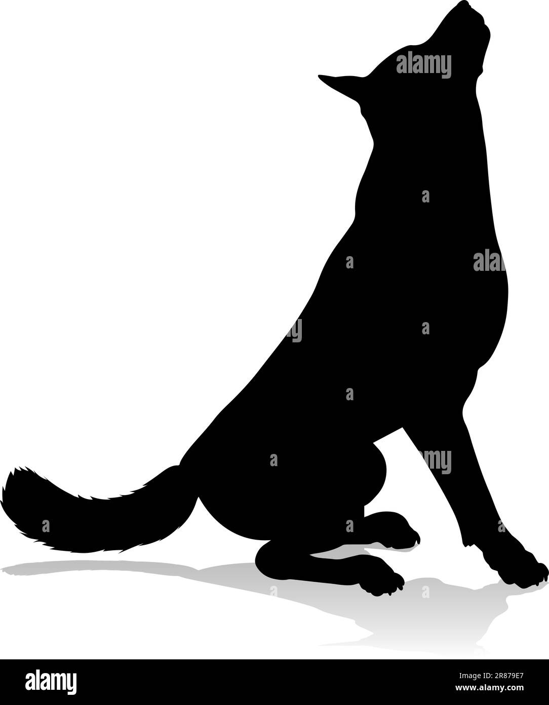 Silhouette cane animale domestico Illustrazione Vettoriale