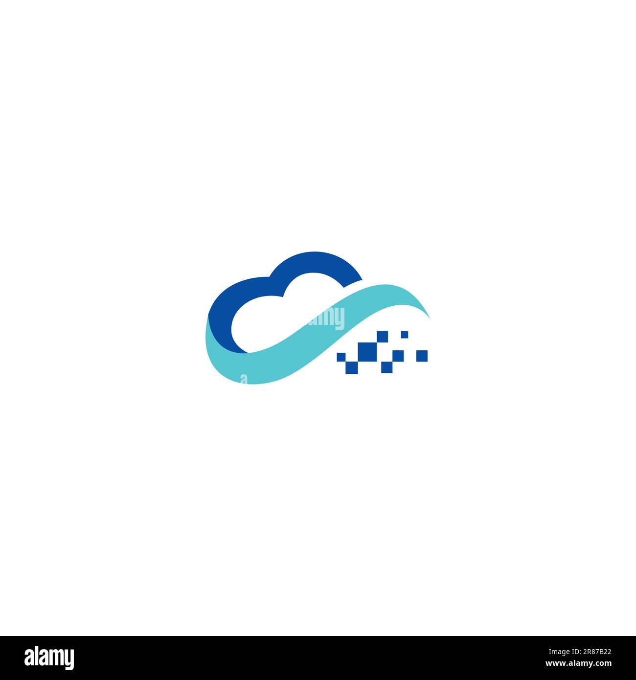 Logo tecnico cloud semplice. Design del logo della tecnologia Illustrazione Vettoriale