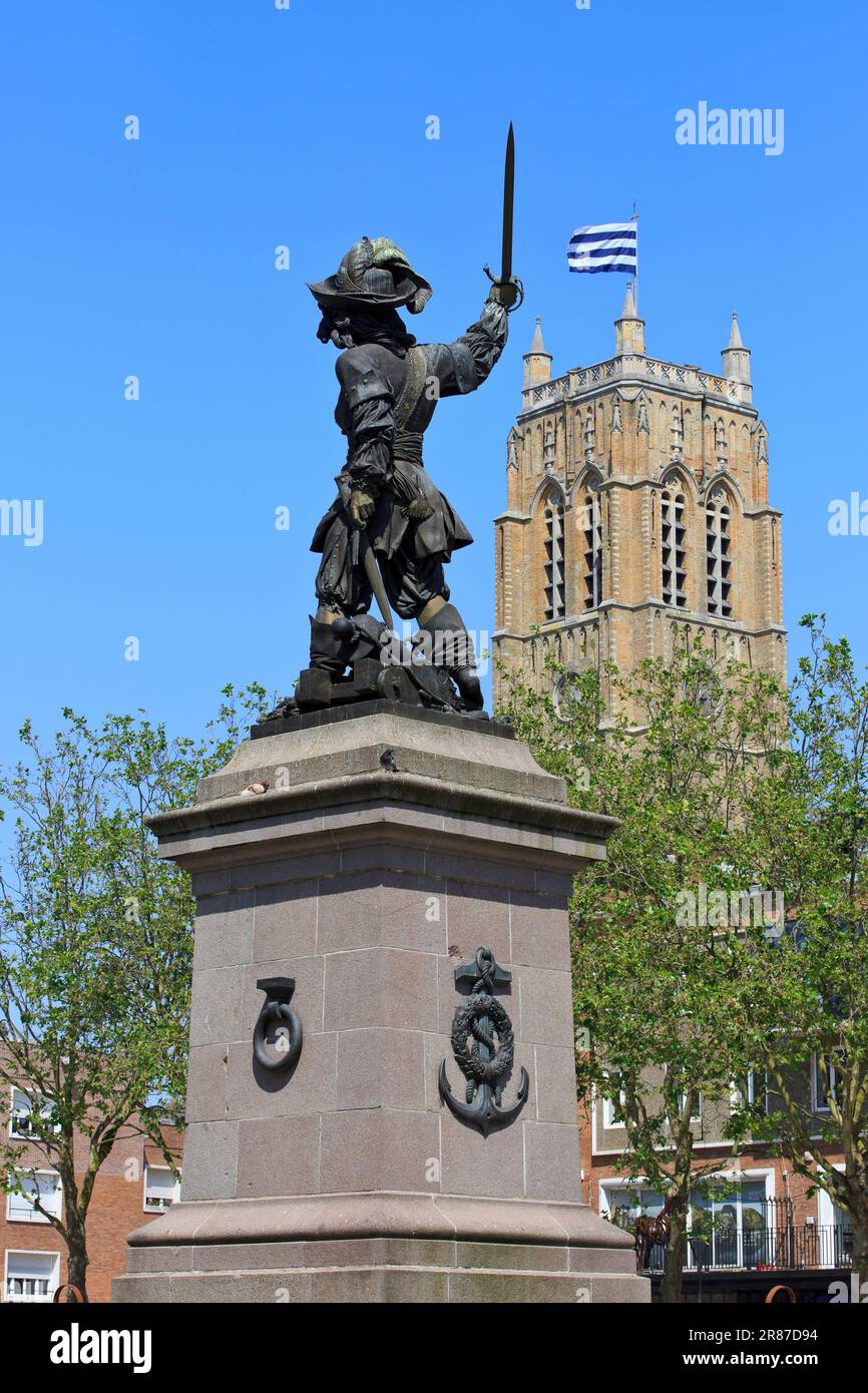 Statua del comandante navale francese e privatatore Jean Bart (1650-1702) a Place Jean Bart a Dunkirk (Nord), Francia Foto Stock