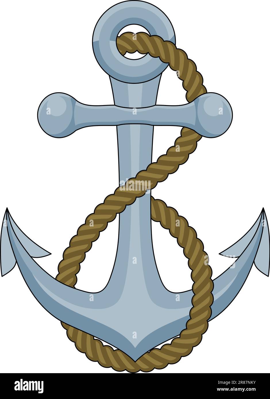 Nave Anchor Boat Rope Nautical Illustration Illustrazione Vettoriale