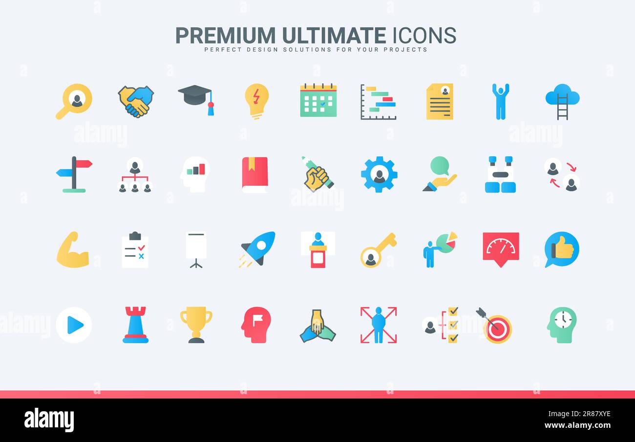 Crescita della carriera, organizzazione e consulenza in officina, consulenza, valutazione e comunicazione con l'insegnante. Mentoring, formazione per team aziendali, icone piatte alla moda, illustrazioni vettoriali Illustrazione Vettoriale