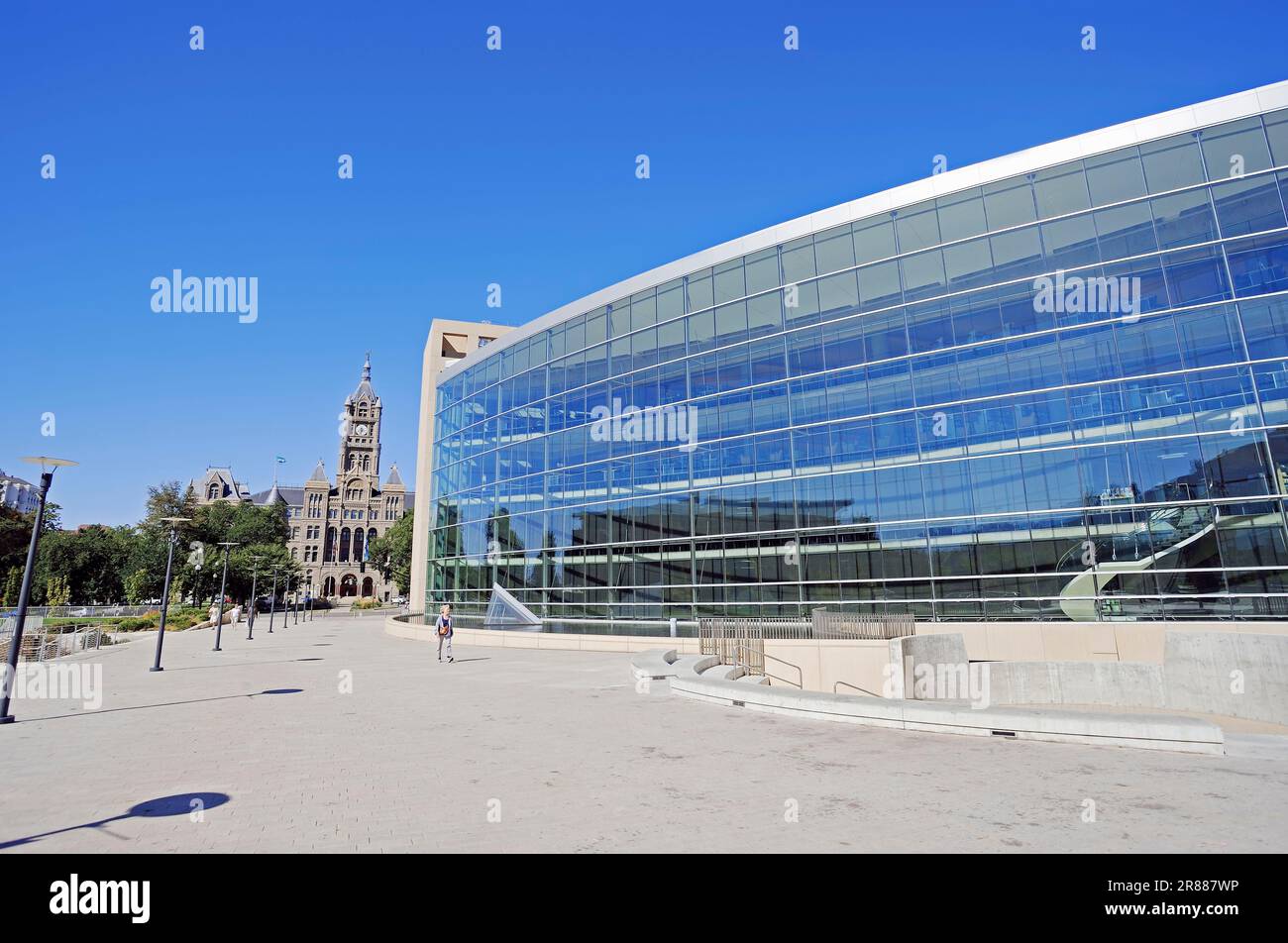 Biblioteca e edificio della città e della contea, biblioteca della città, biblioteca e edificio della contea, Salt Lake City, Utah, Stati Uniti Foto Stock