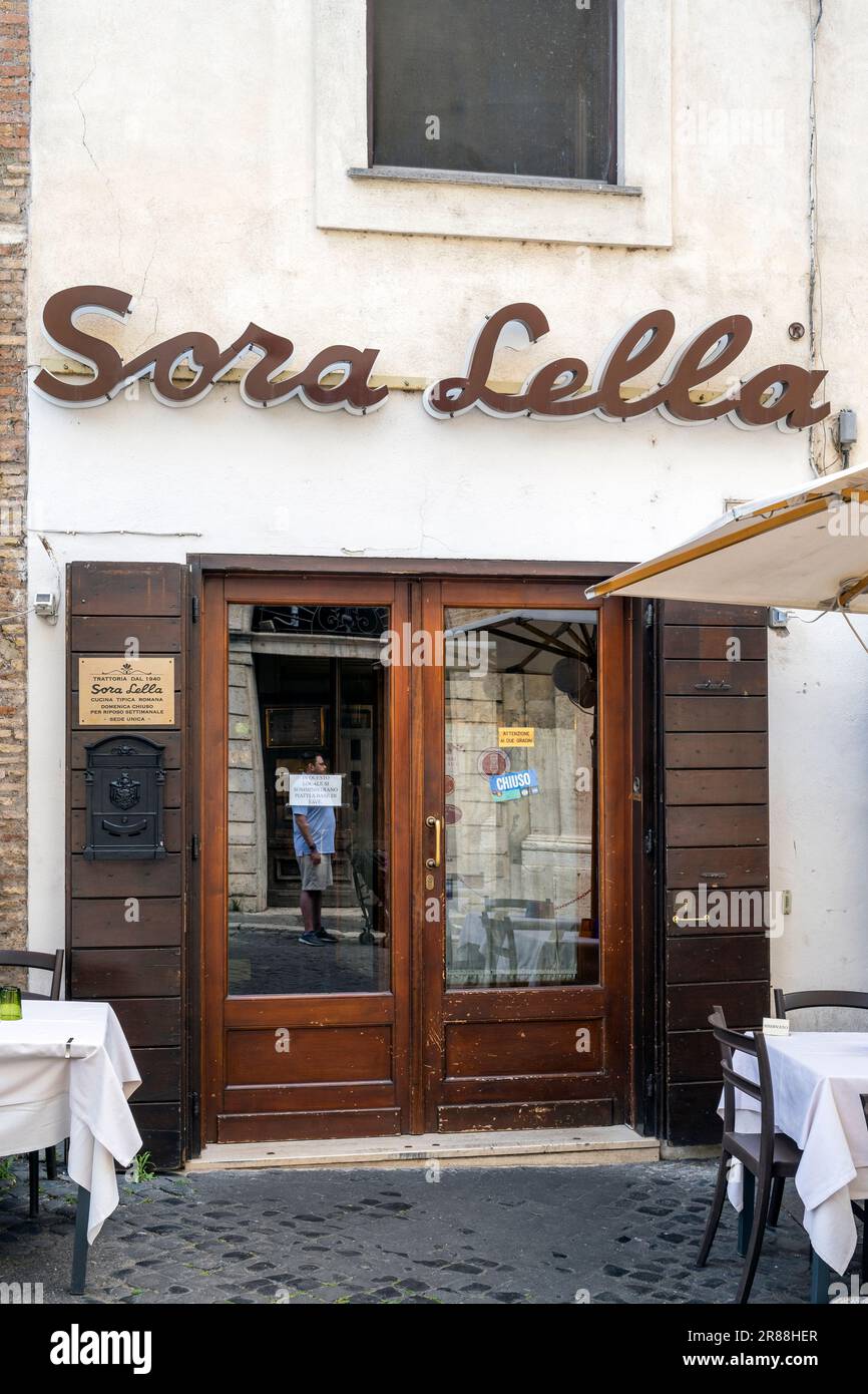 Ristorante Sora Lella, Trastevere, Roma, Lazio, Italia Foto Stock
