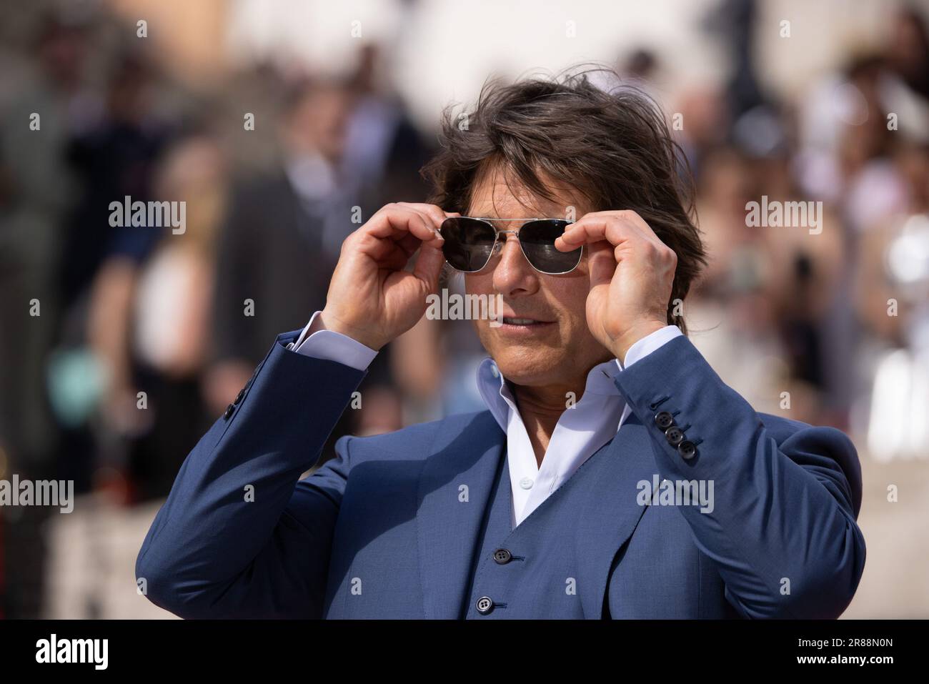 Tom Cruise partecipa al Red Carpet al Global Premiere of Paramount Pictures' 'Mission: Impossible - Dead Reckoning Part One' alla scalinata spagnola Foto Stock