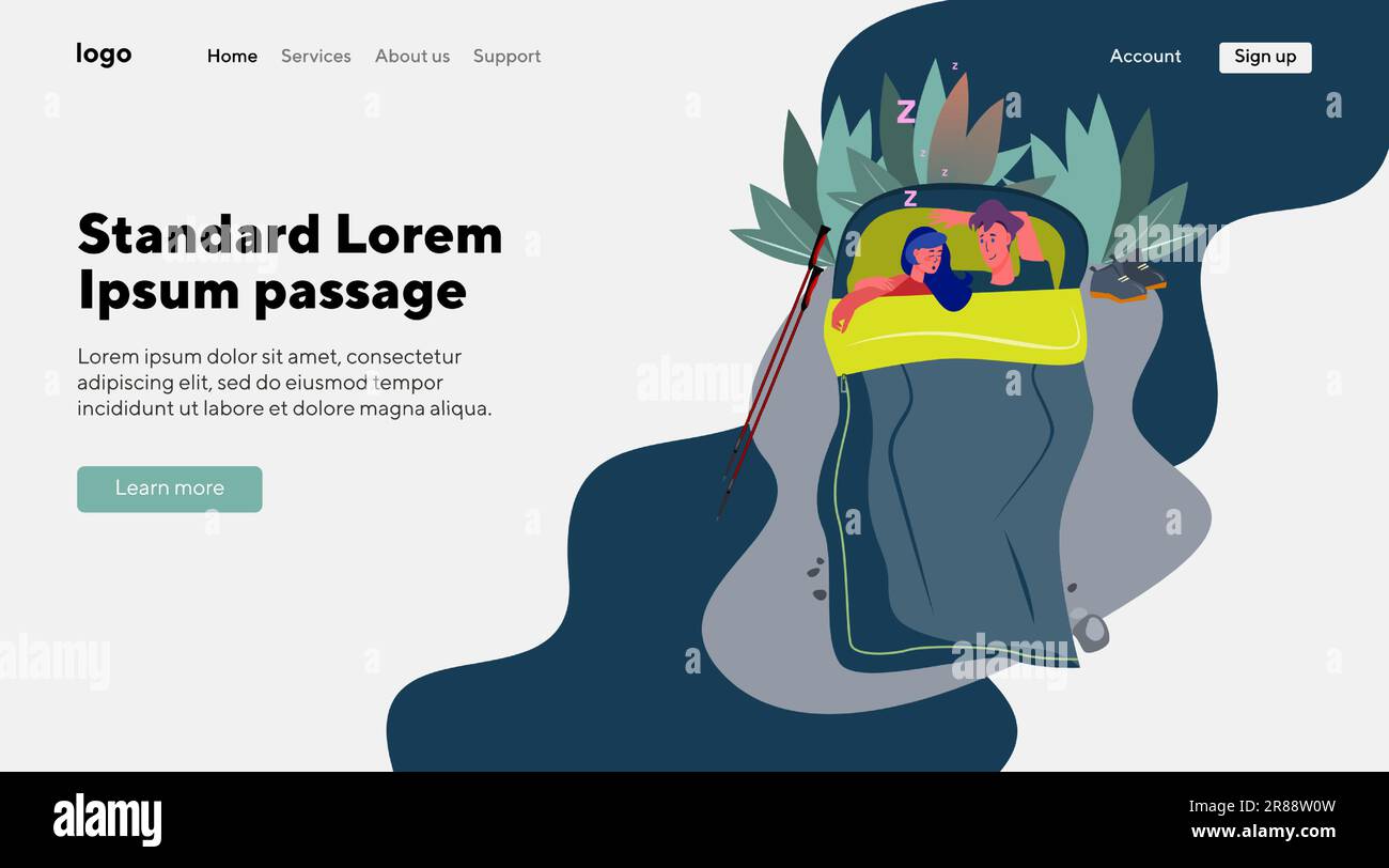 Coppia di turisti che dormono all'aperto Illustrazione Vettoriale