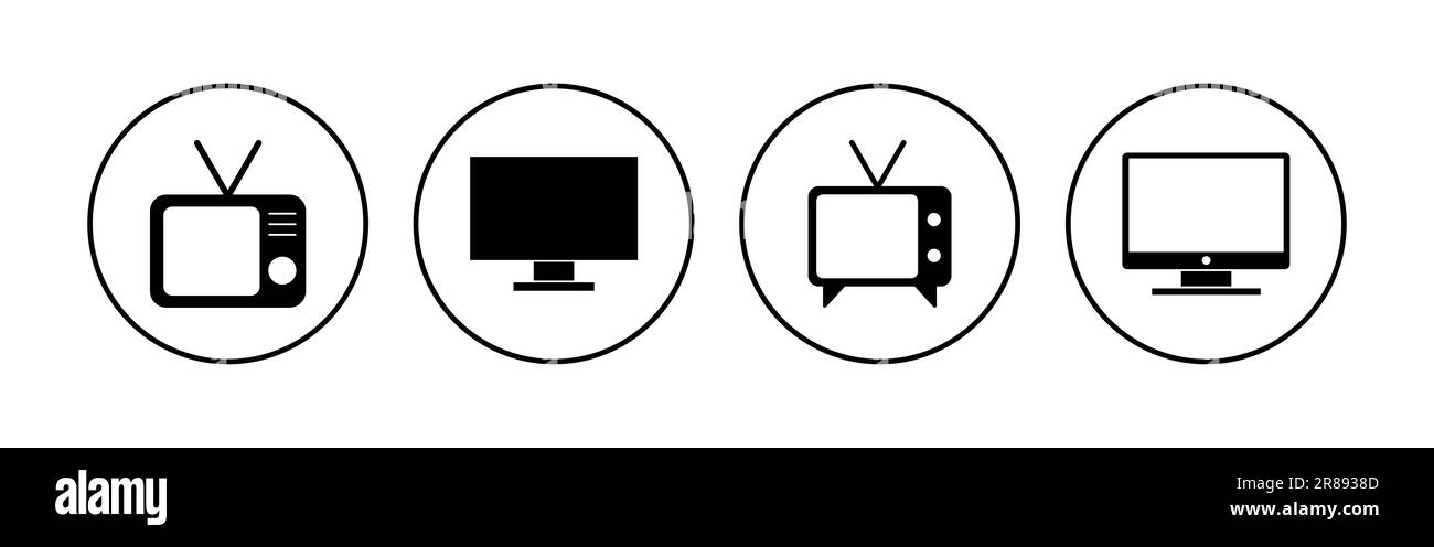Set di icone TV. vettore icona televisione Illustrazione Vettoriale