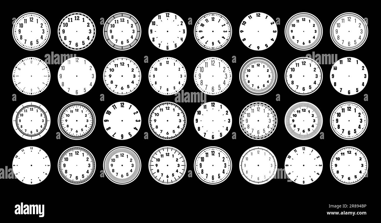 Quadrante orologio meccanico, quadrante con numeri, cornice. Elemento