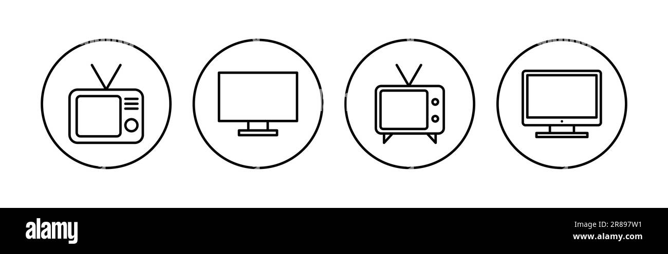 Set di icone TV. vettore icona televisione Illustrazione Vettoriale