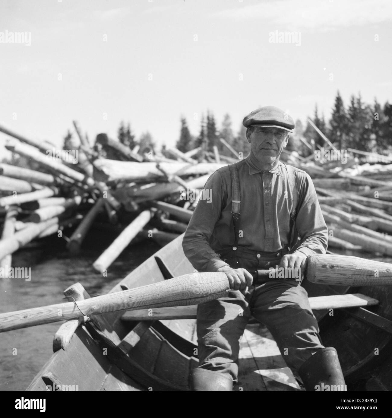 Attuale 17-1-1947: Le catastrofiche annegazioni le relazioni si riversano da tutti gli angoli della Norvegia orientale sulle gravissime conseguenze della prolungata siccità. I grandi fiumi si sono quasi assottiti. Foto: Aktuell / NTB ***FOTO NON ELABORATA*** Foto Stock