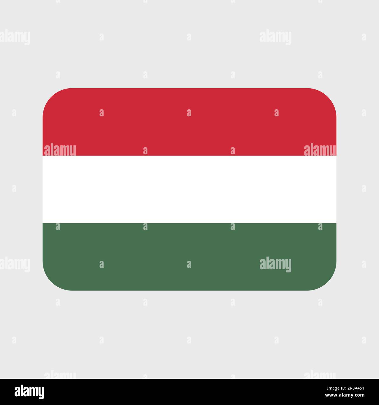 Icone vettoriali per bandiere ungheresi insieme di illustrazioni a forma di cuore, stella, cerchio e mappa. Illustrazione Vettoriale
