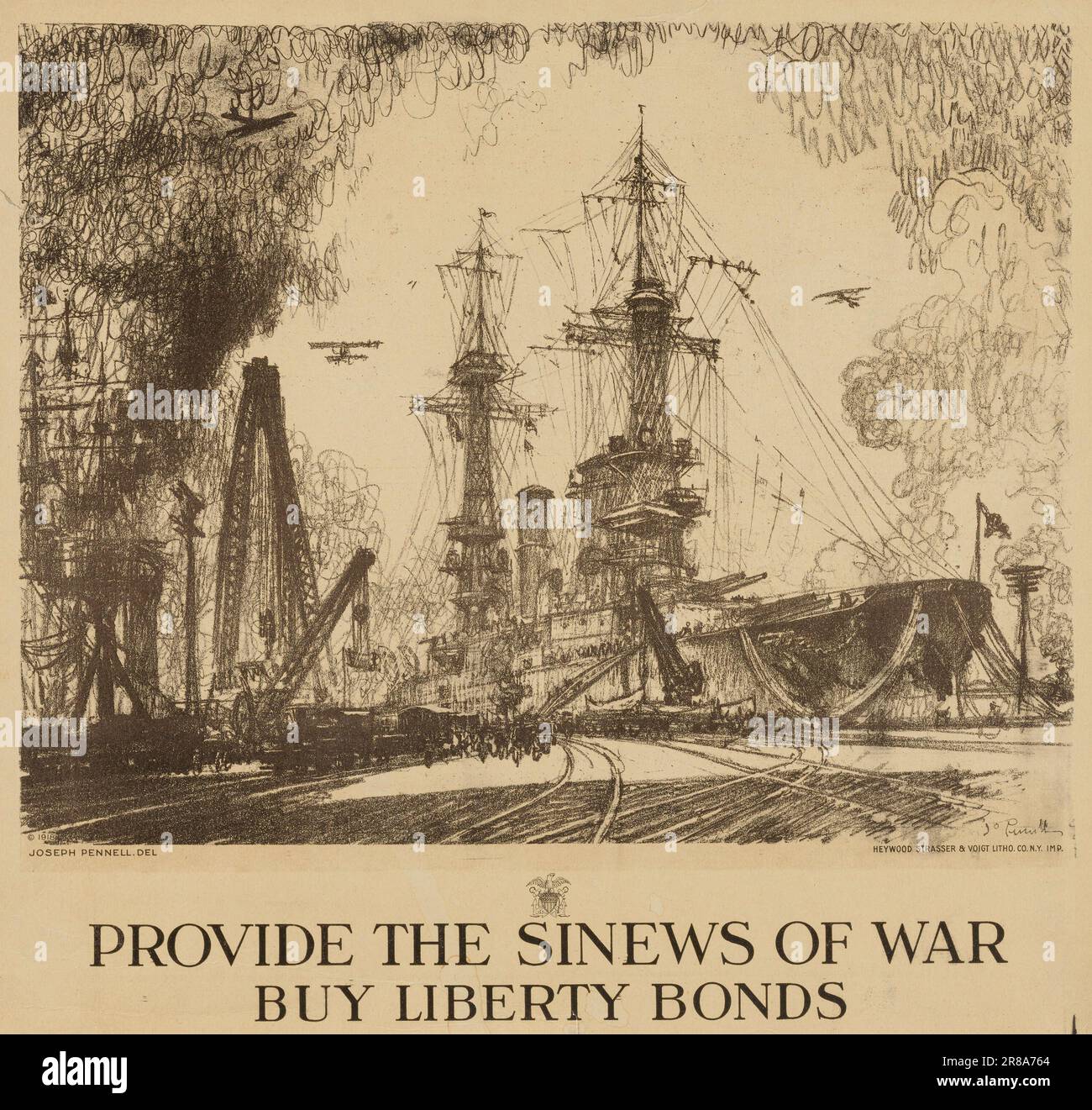 Fornire i seni della guerra, Buy Liberty Bonds 1918 di Joseph Pennell, nato Philadelphia, PA 1857-morto New York City 1926 Foto Stock