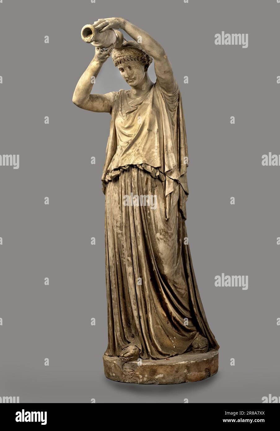 Antigone riversando una libazione sul cadavere dei suoi fratelli Polynices modellato nel 1867-1870 da William Henry Rinehart, nato Union Bridge, MD 1825-morto Roma, Italia 1874 Foto Stock