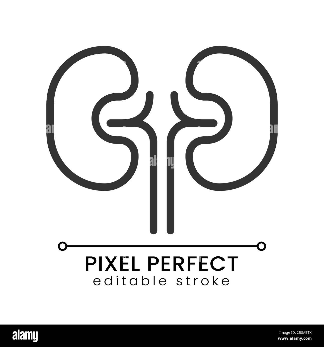 Icona lineare pixel Perfect rognoni Illustrazione Vettoriale
