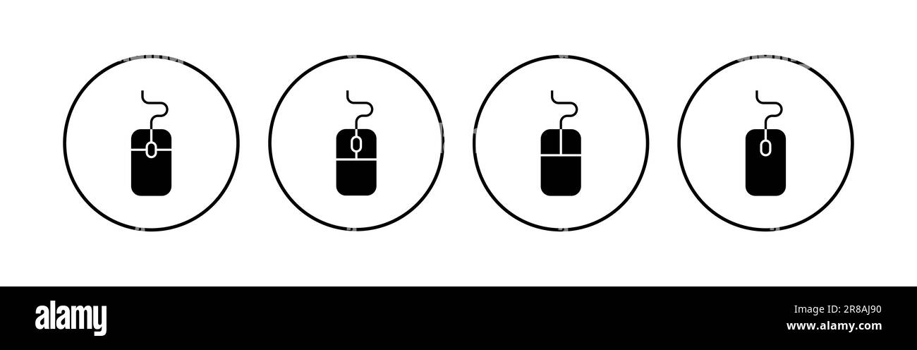 Set di icone del mouse. fare clic su vettore icona. vettore icona puntatore. Illustrazione Vettoriale