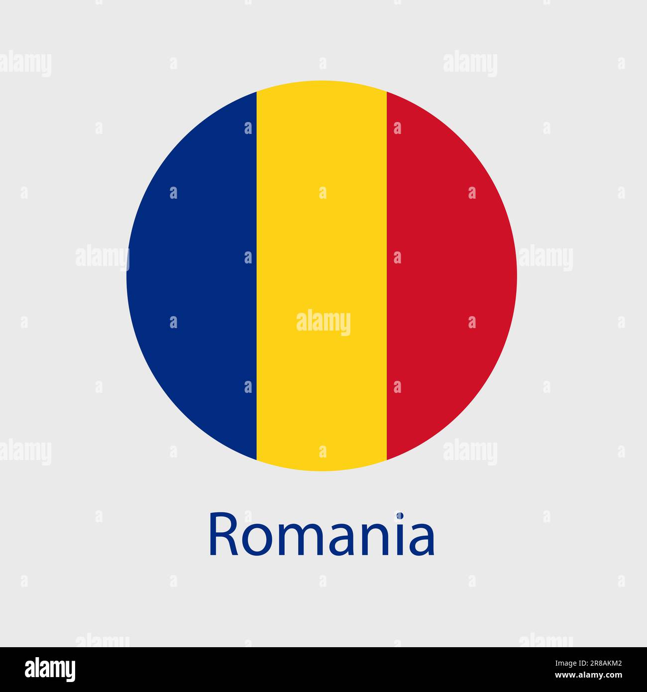 Icone vettoriali della bandiera della Romania insieme di illustrazioni a forma di cuore, stella, cerchio e mappa Illustrazione Vettoriale