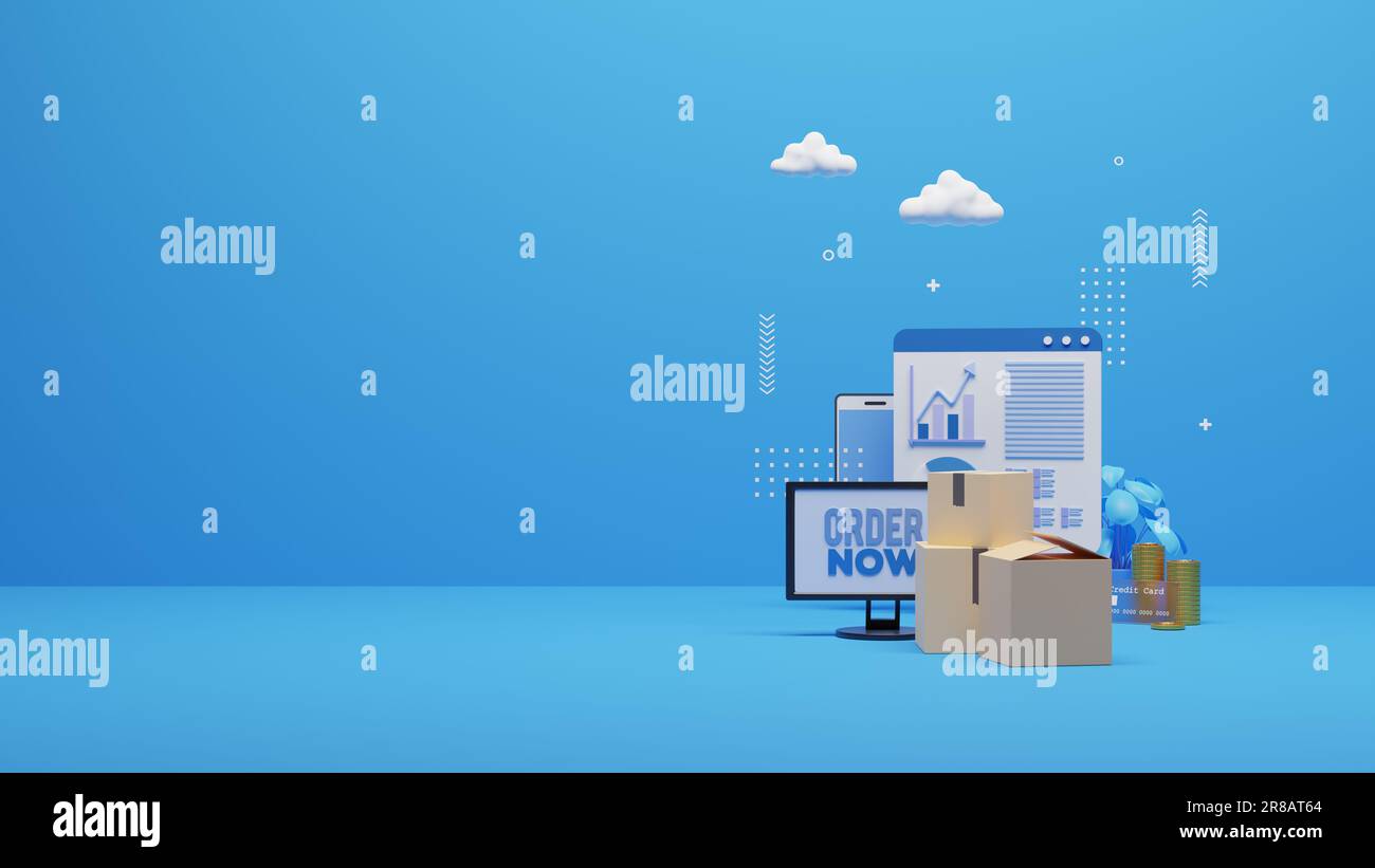 Banner di vendita online con offerta speciale Foto Stock