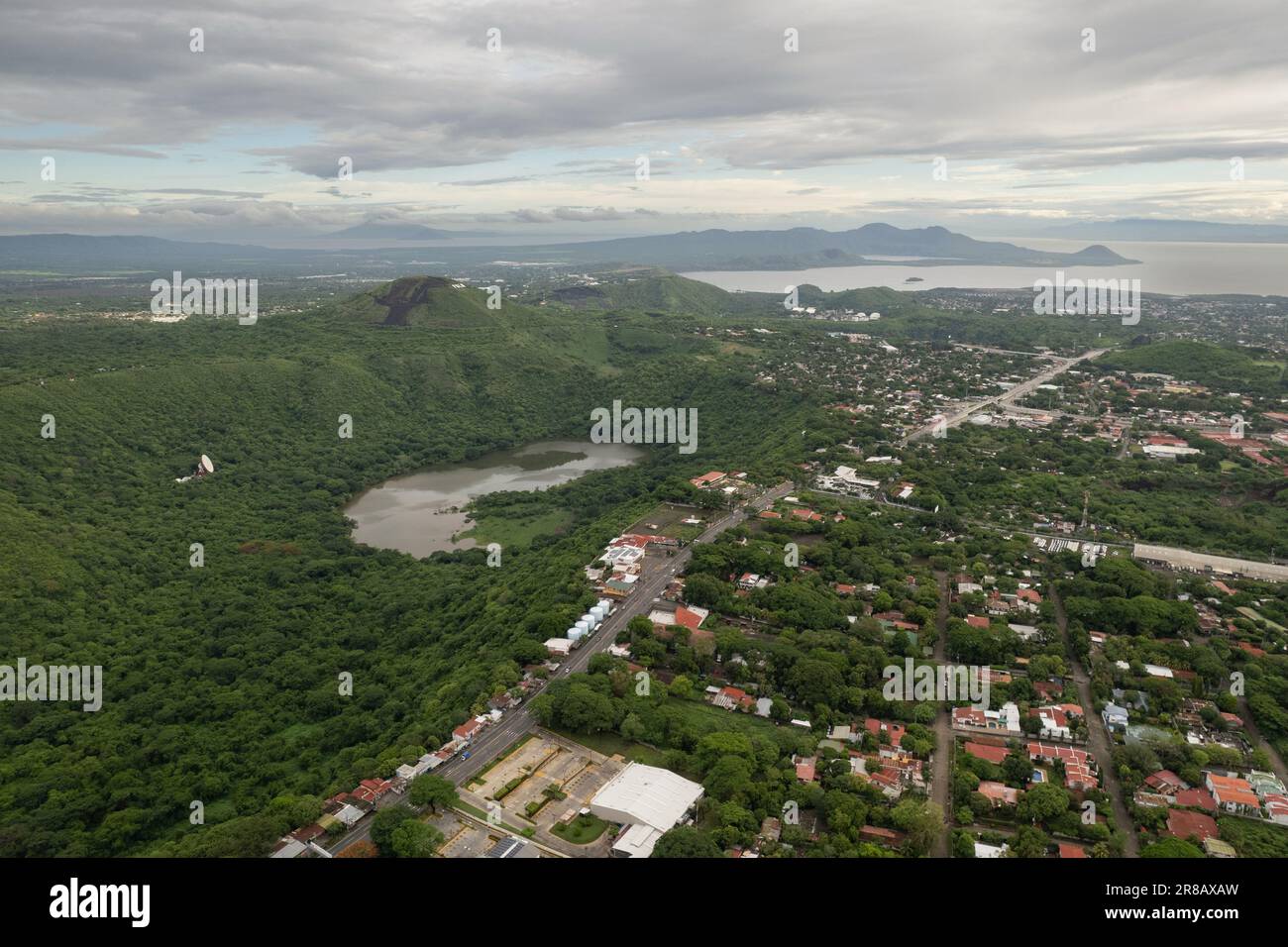 Paesaggio montano in America Latina Nicaragua Managua veduta aerea drone Foto Stock