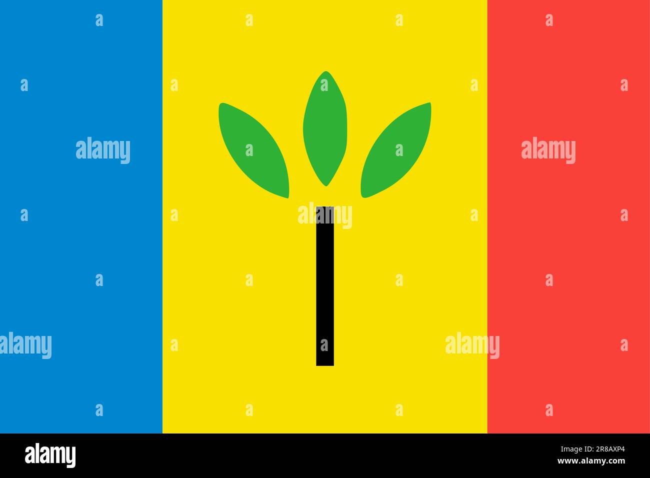 Bandiera del comune di Landgraaf (provincia di Limburgo, Regno dei Paesi Bassi, Olanda) Illustrazione Vettoriale