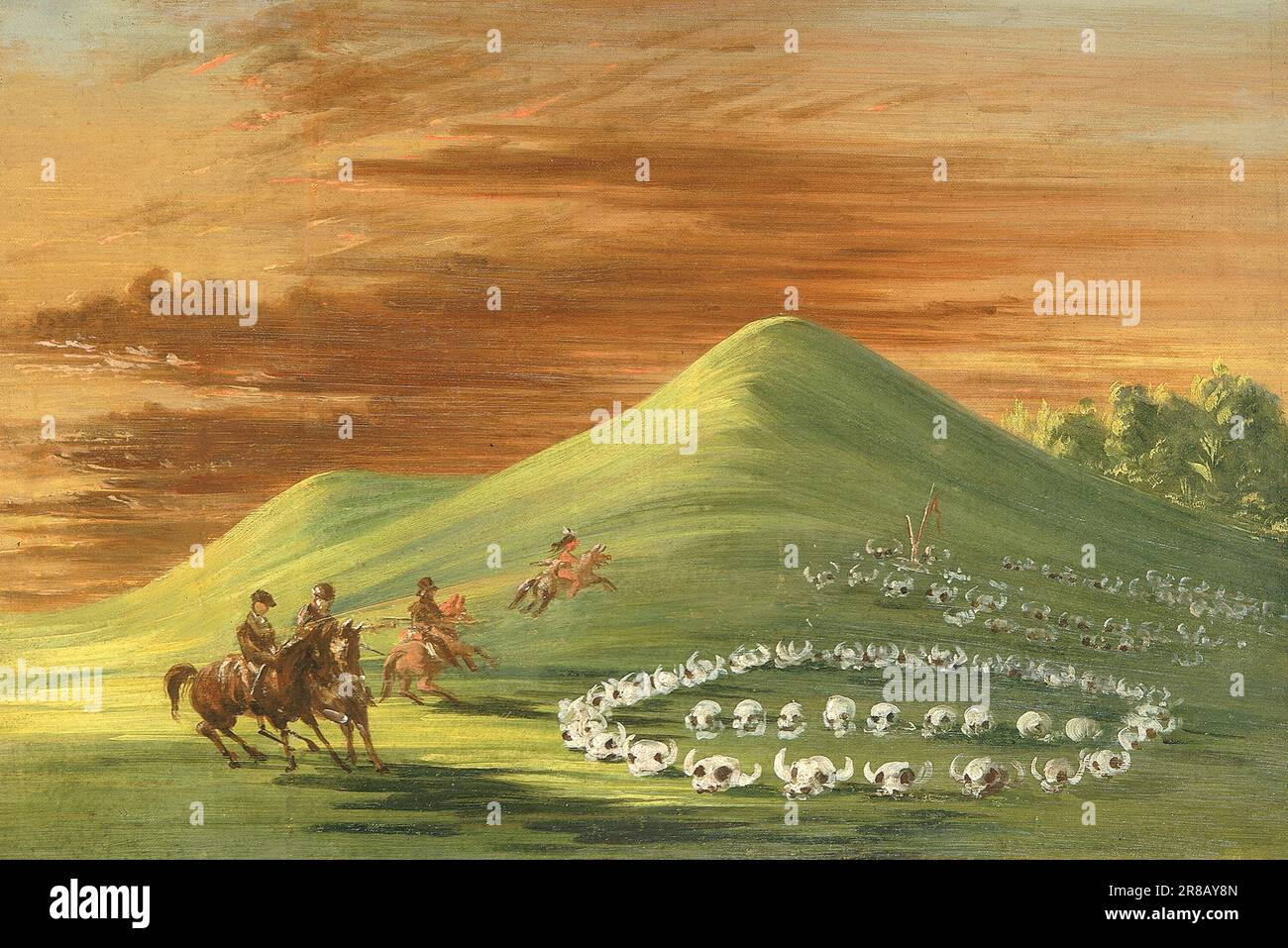 Butte de Mort, Sioux sepoltura, Missouri superiore 1837-1839 di George Catlin, nato Wilkes-barre, PA 1796-morto Jersey City, NJ 1872 Foto Stock