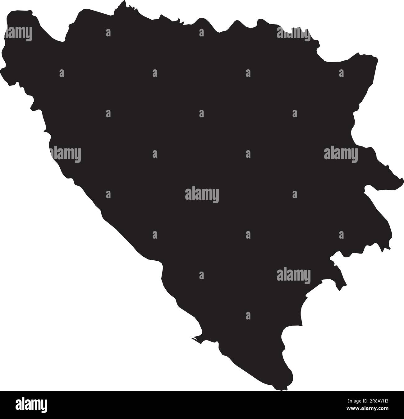 Mappa geografica bosnia ed erzegovina Foto e Immagini Stock in Bianco e