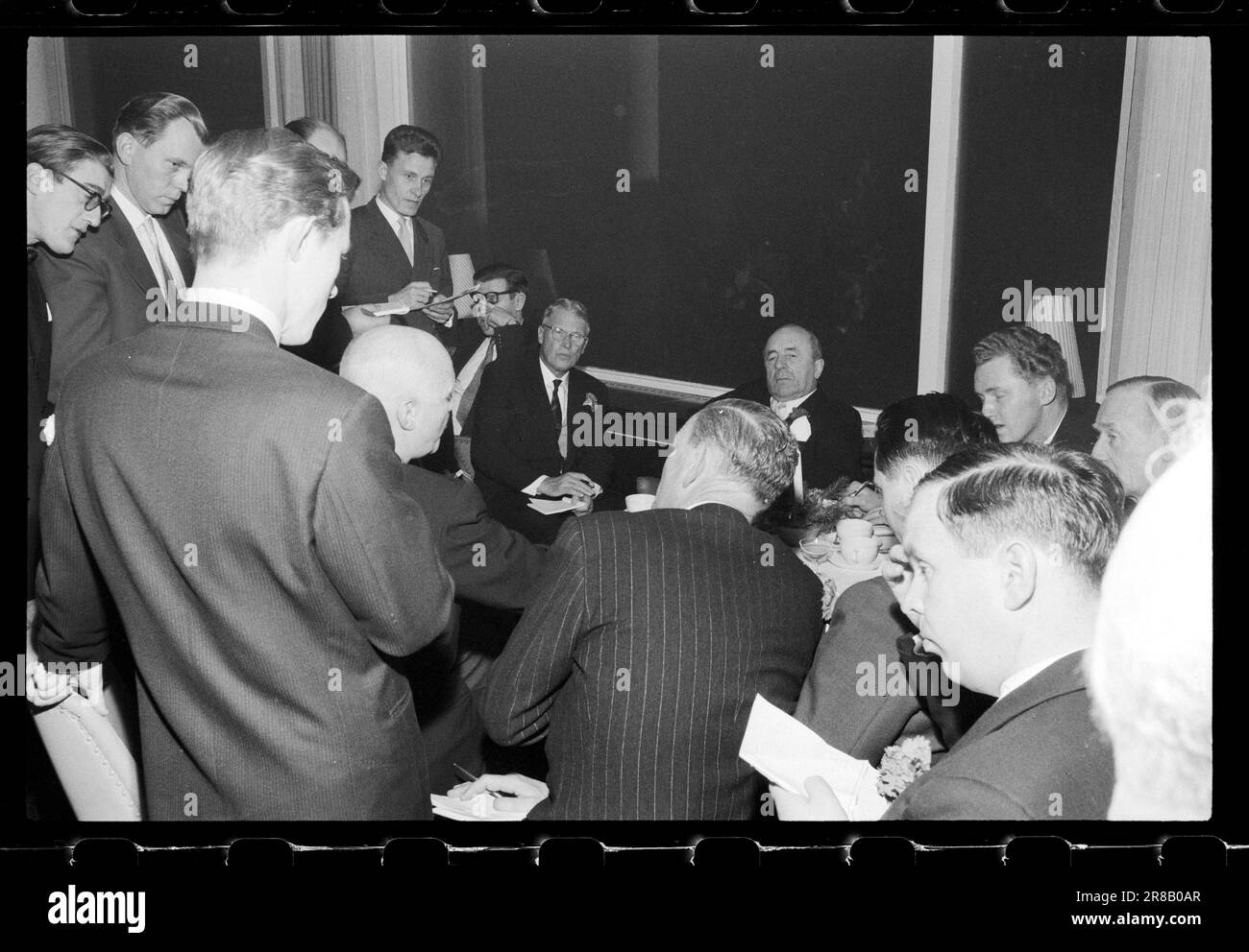 Attuale 56-10-1960: Navi per auto e persone l'armatore Anders Jahre apre la rotta Oslo-Kiel con la nuova e orgogliosa nave di Jahre-line "Kronprins Harald". Foto: Ivar Aaserud / Aktuell / NTB ***FOTO NON ELABORATA*** Foto Stock