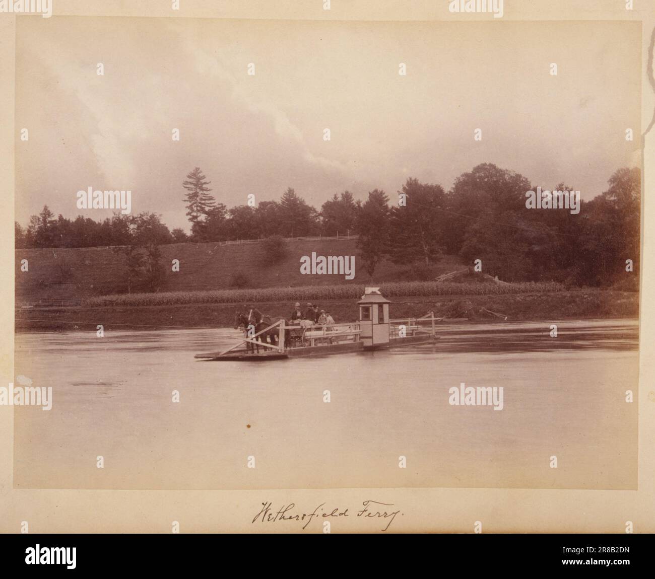 Wethersfield Ferry, dall'album views di Charlestown, New Hampshire 1888 di Gotthelf Pach, attivo 1880s Foto Stock