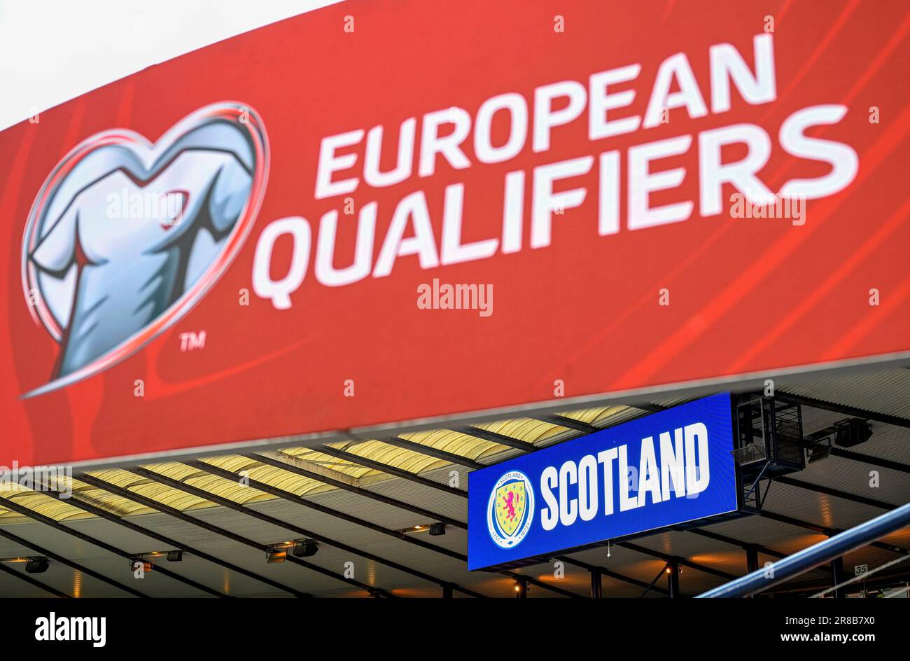 Glasgow, Regno Unito. 20th giugno, 2023. Lo stadio prima della partita di qualificazione del Campionato europeo UEFA ad Hampden Park, Glasgow. Il credito dell'immagine dovrebbe essere: Neil Hanna/Sportimage Credit: Sportimage Ltd/Alamy Live News Foto Stock