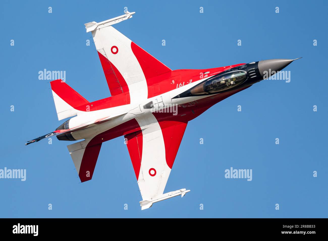 Un caccia General Dynamics F-16 Fighting Falcon della Royal Danish Air Force. Foto Stock