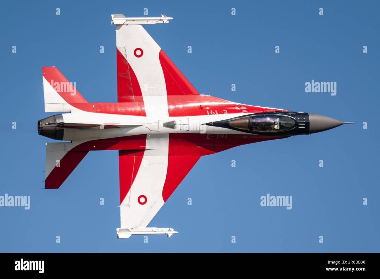 Un caccia General Dynamics F-16 Fighting Falcon della Royal Danish Air Force. Foto Stock