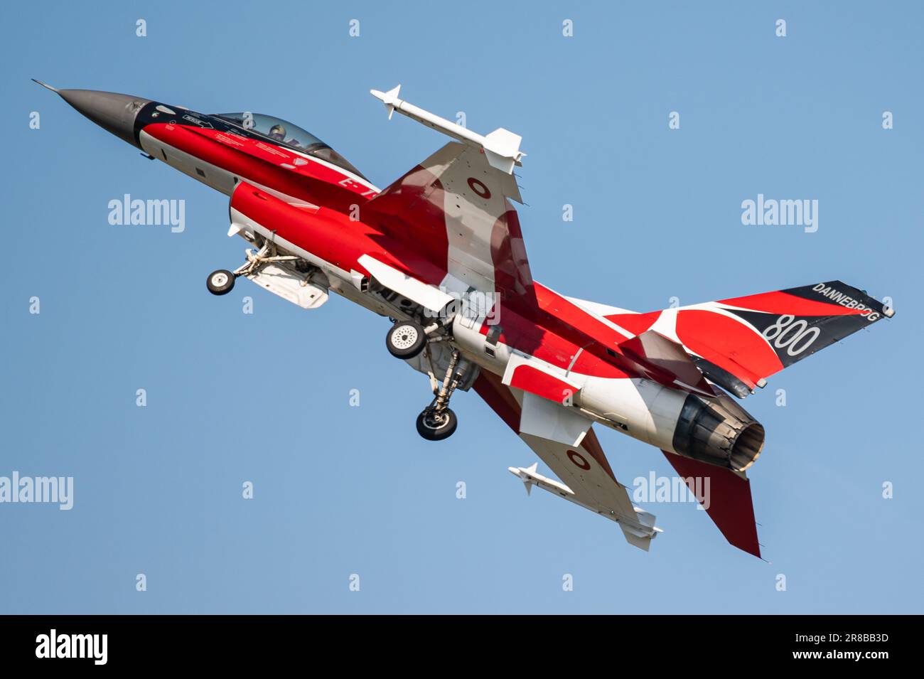 Un caccia General Dynamics F-16 Fighting Falcon della Royal Danish Air Force. Foto Stock