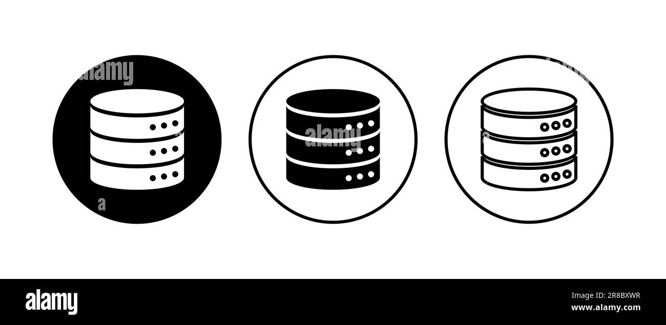 Set di icone del database. icona vettore database Illustrazione Vettoriale