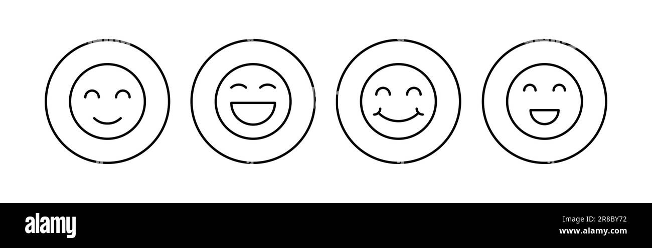 icona sorriso impostata. icona emoticon sorriso. feedback Illustrazione Vettoriale