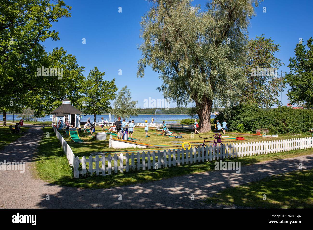 Campo da minigolf Stallförs Park a Tammisaari o Ekenäs, Finlandia Foto Stock