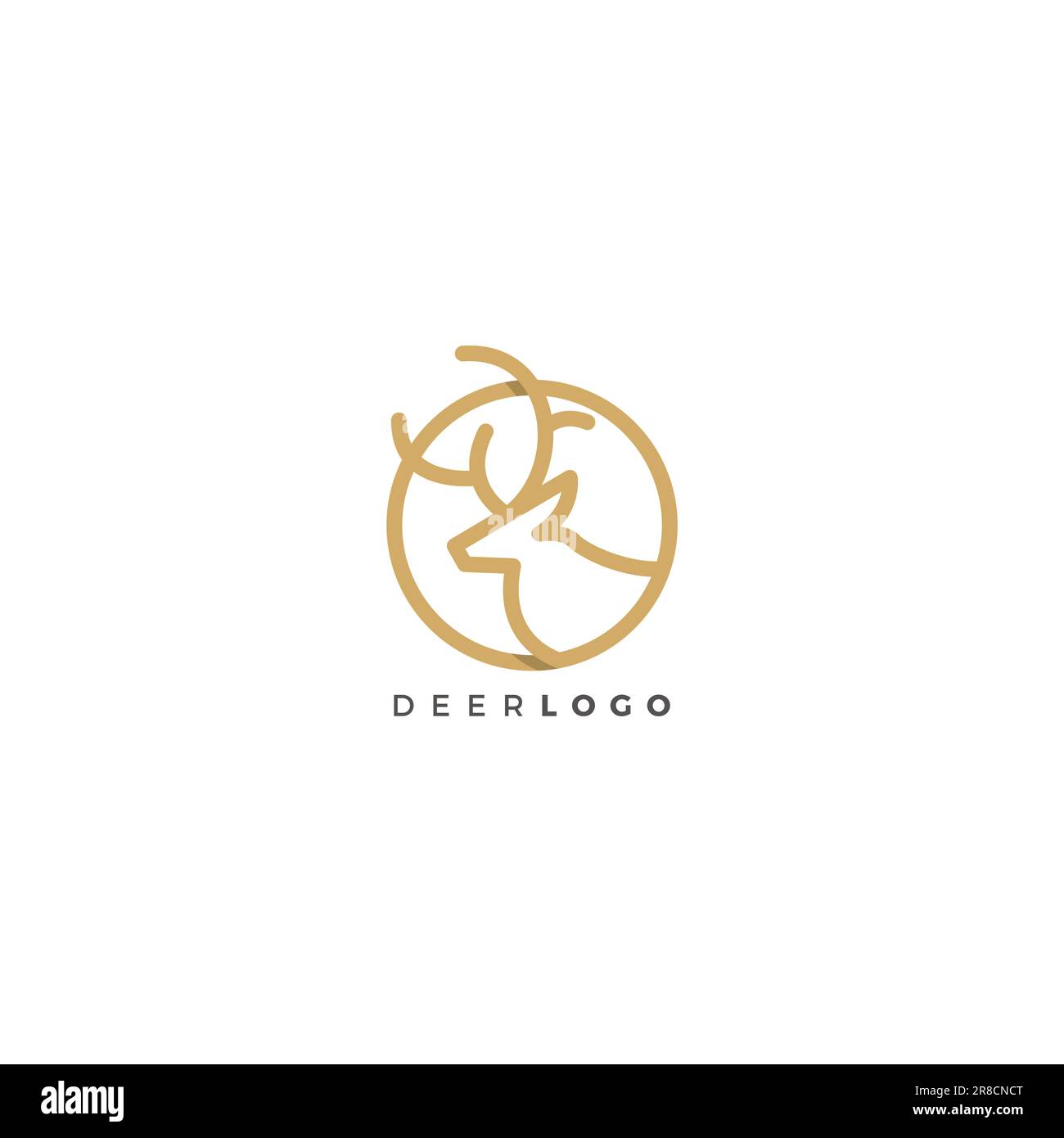 Design con logo Deer Line. Gentile illustrazione vettoriale Illustrazione Vettoriale