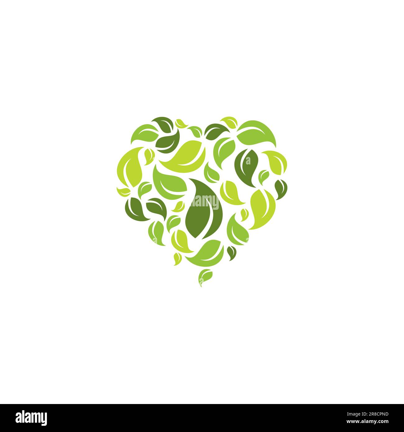 Leaf Love Logo Vector Simple. Logo Love Nature Illustrazione Vettoriale