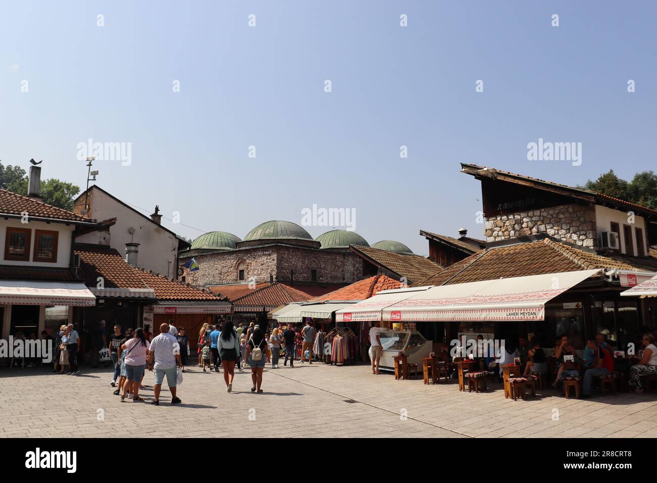 Le bellezze della città di Sarajevo e le influenze di culture diverse si riflettono nell'architettura della città. Foto Stock