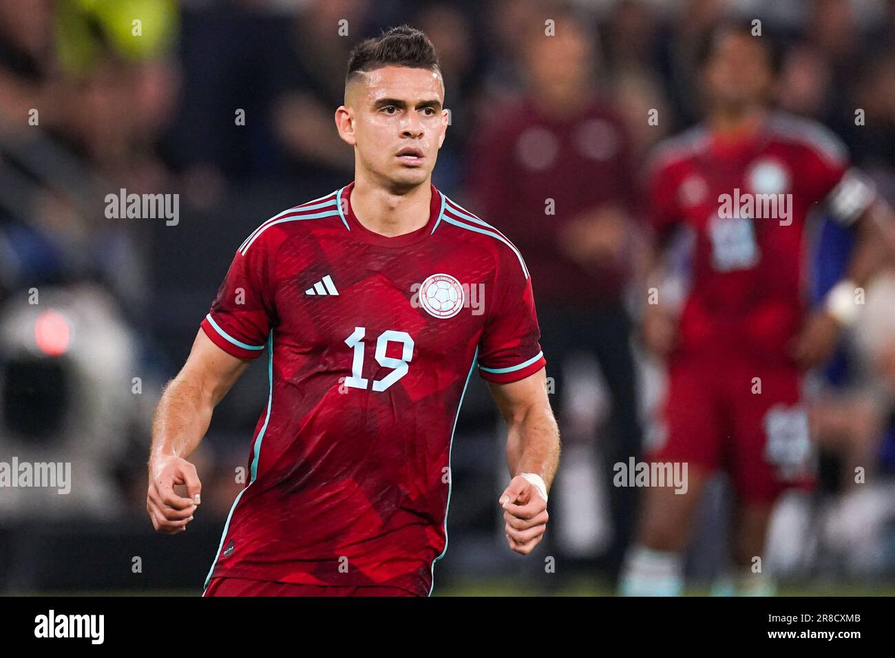 Gelsenkirchen, Germania. 20th giugno, 2023. GELSENKIRCHEN, GERMANIA - GIUGNO 20: Rafael Santos Borre di Colombia guarda su durante la partita internazionale amichevole tra Germania e Colombia alla Veltins-Arena il 20 Giugno 2023 a Gelsenkirchen, Germania (Foto di Joris Verwijst/Orange Pictures) Credit: Orange Pics BV/Alamy Live News Foto Stock