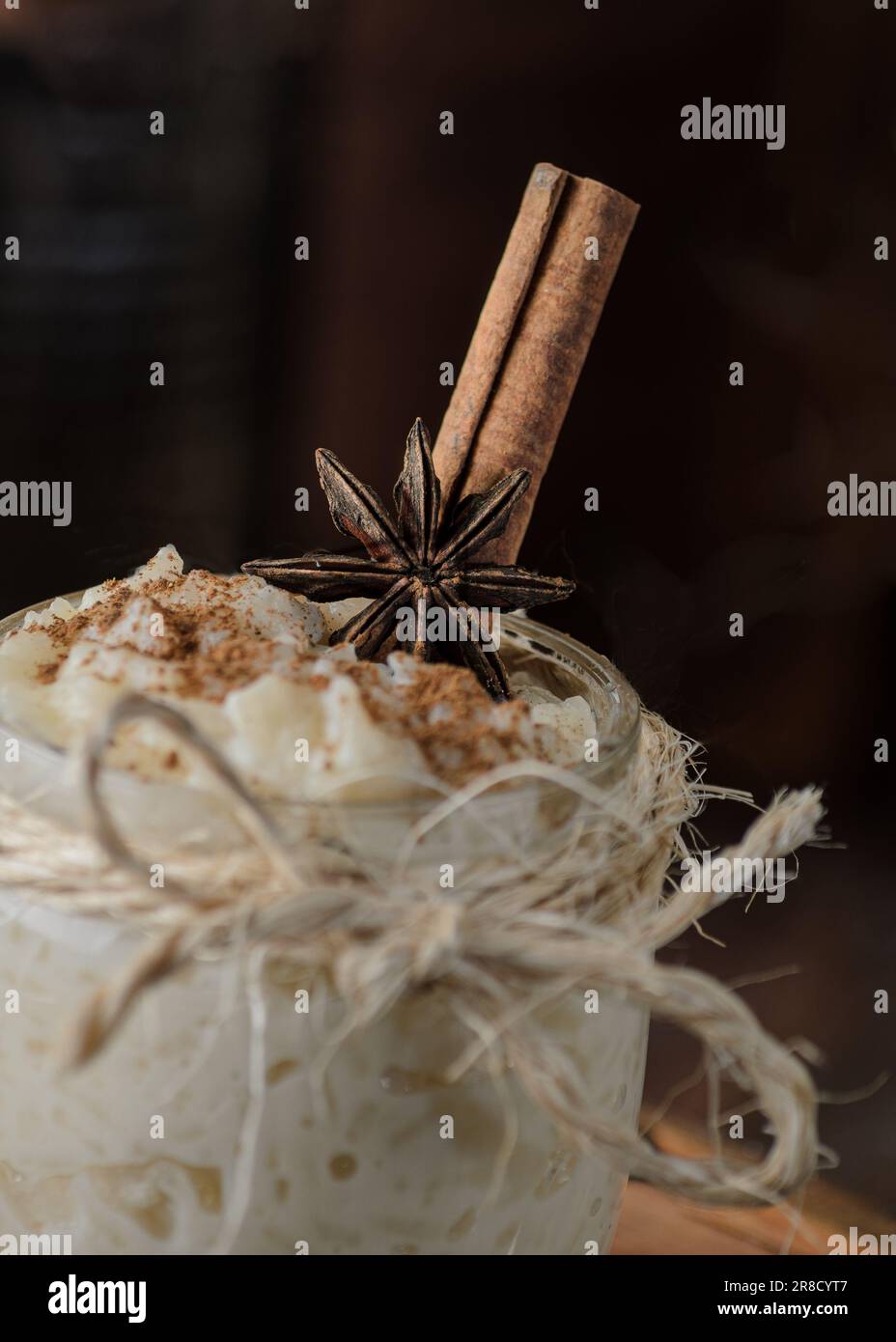Budino di riso. Dolce tradizionale venezuelano. Dettagli. Foto Stock