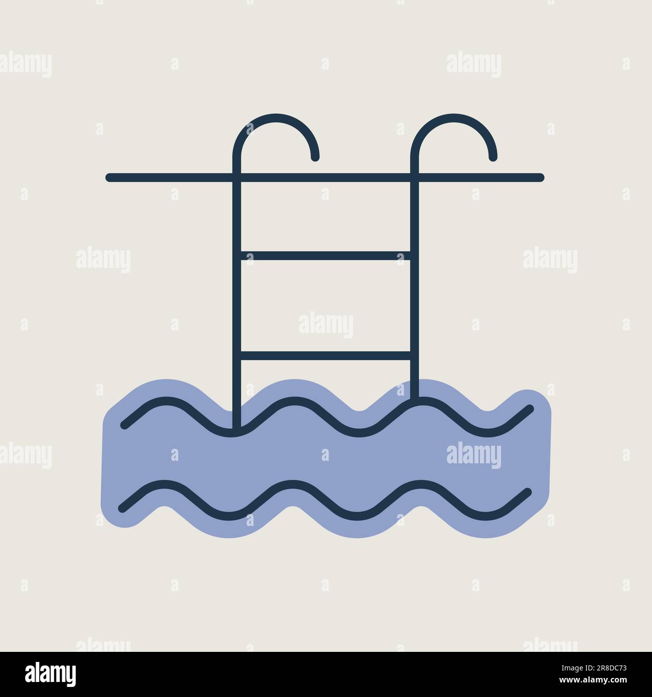 Piscina piatta vettore isolato icona. Simbolo grafico per sito web di viaggi e turismo e design di app, logo, app, UI Illustrazione Vettoriale