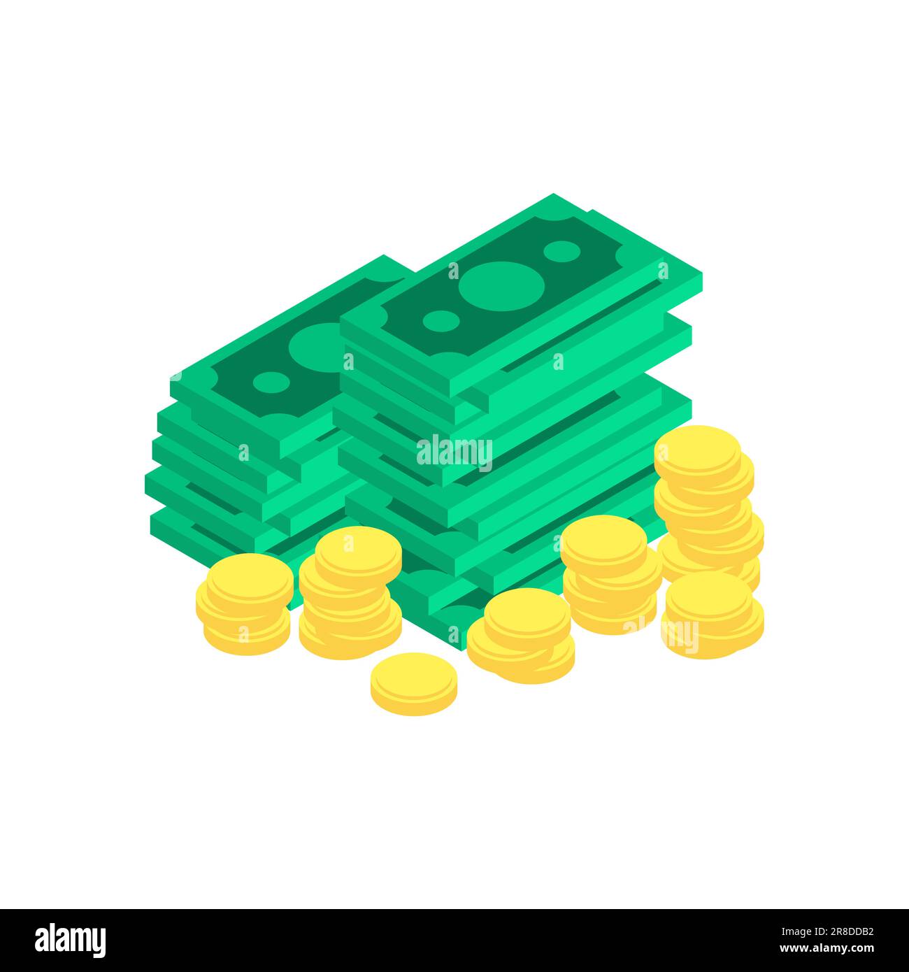 Denaro stile isometrico isolato. Illustrazione vettoriale Illustrazione Vettoriale