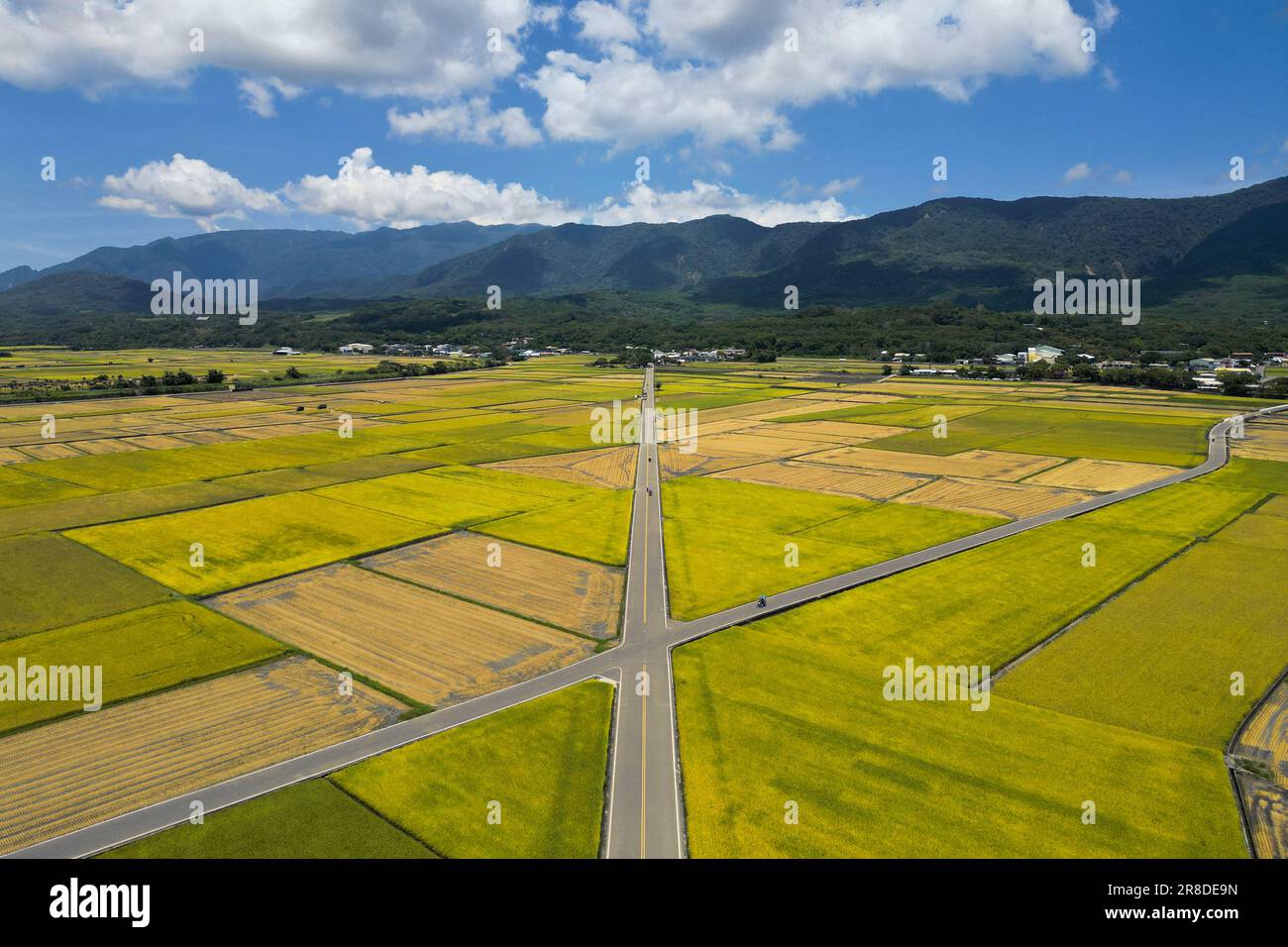 Vista areale della cittadina di Chishang a Taitung, Taiwan Foto Stock