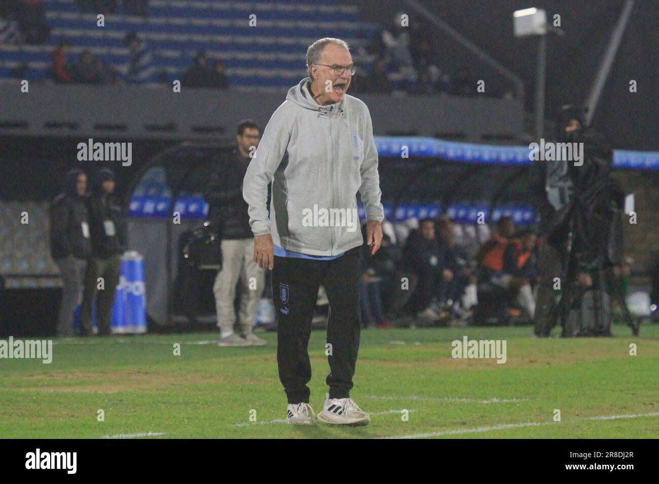 Montevideo, Uruguay. 20th giugno, 2023. Estadio Centenario tecnico Marcelo Bielsa dell'Uruguay, durante l'amichevole incontro tra Uruguay e Cuba, questo martedì 20 all'Estadio Centenario. €30761 (Pool Pelaez Burga/SPP) Credit: SPP Sport Press Photo. /Alamy Live News Foto Stock