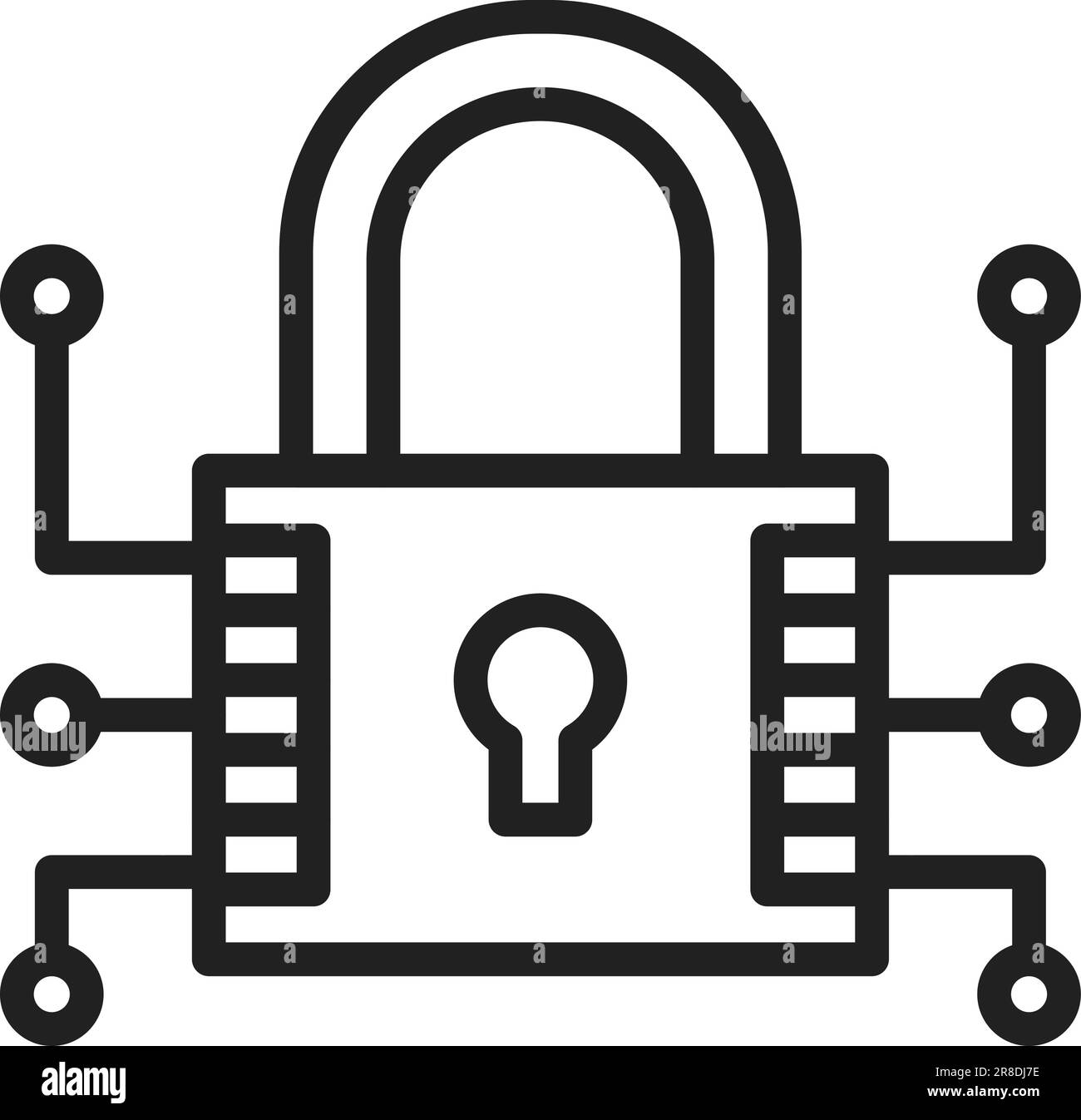 Immagine icona crittografia dati. Illustrazione Vettoriale