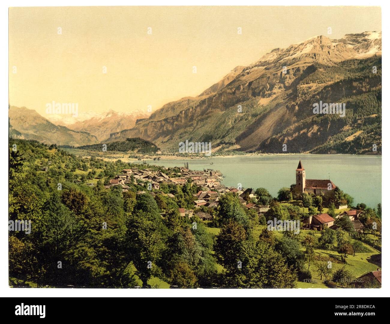Lago di Brienz, Brienz, Oberland Bernese, Berna, Svizzera 1890. Foto Stock